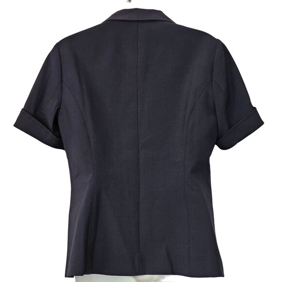 American Airlines Lands End Womens Blazer Size 6 Polyester Wool Blend Dark Navy - Picture 6 of 7